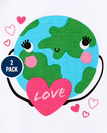 Pijamas de algodón Earth Snug Fit para bebés y niñas pequeñas, paquete de 2