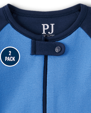 Pijama deportivo de una pieza de algodón con ajuste ceñido para bebés y niños pequeños, paquete de 2