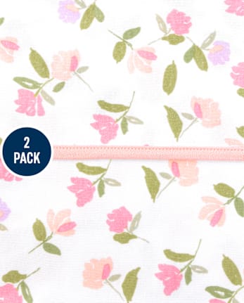 Paquete de 2 mantas envolventes florales para bebés niñas