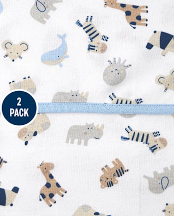 Paquete de 2 mantas envolventes de animales para bebés y niños