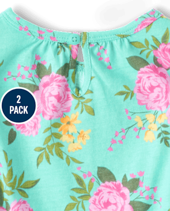 Pack de 2 mamelucos florales para bebé niña