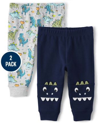 Baby Boys Dino Pants 2-Pack