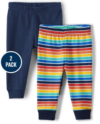 Unisex Baby Striped Pants 2-Pack