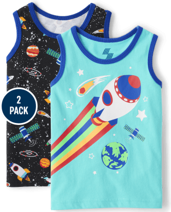 Baby And Baby And Toddler Boys Space Tank Top 2-Pack