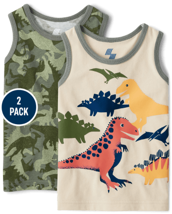Baby And Toddler Boys Dino Tank Top 2-Pack