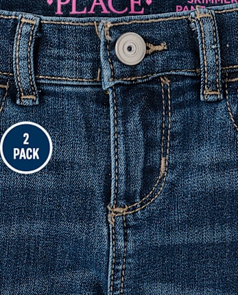 Girls Denim Skimmer Shorts 2-Pack