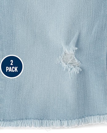 Girls Denim Skimmer Shorts 2-Pack