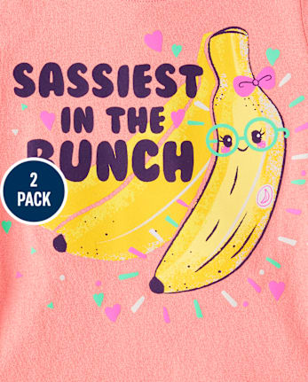 Baby And Toddler Girls Sassy Graphic Tee 2-Pack