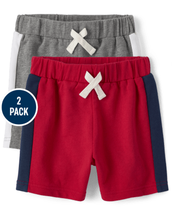 Toddler Boys Side Stripe French Terry Shorts 2-Pack - MULTI CLR