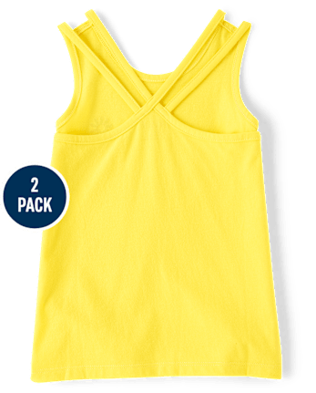 Girls Butterfly Cross-Back Tank Top 2-Pack