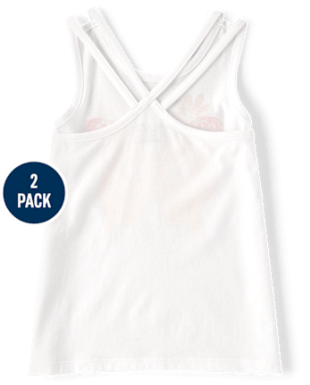 Girls Butterfly Cross-Back Tank Top 2-Pack