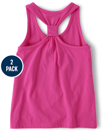 Pack de 2 camisetas sin mangas con estampado gráfico para niñas