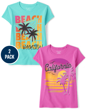 Girls Beach Graphic Tee 2-Pack