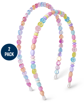 Girls Heart Beaded Headband 2-Pack