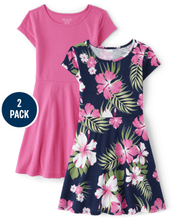 Girls Floral Everyday Dress 2-Pack