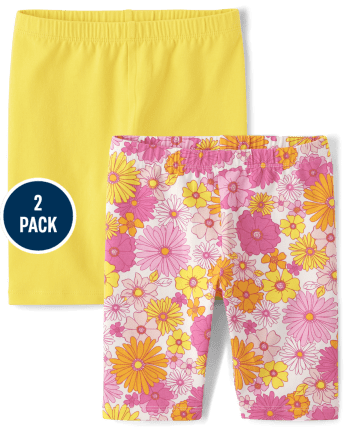 Pack de 2 pantalones cortos ciclistas con estampado para niñas