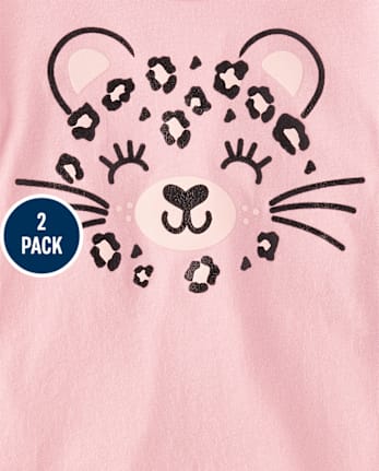Toddler Girls Leopard Top 2-Pack