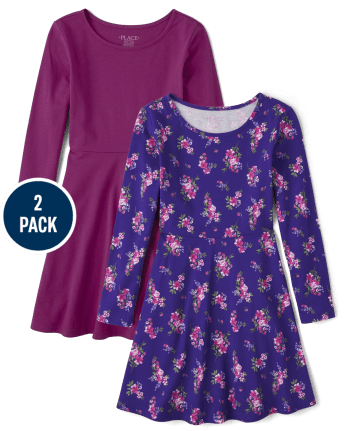 Girls Floral Everyday Dress 2-Pack