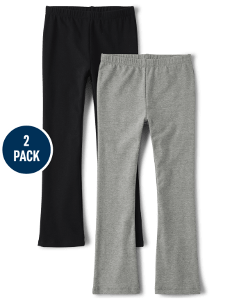 Leggings acampanados para niñas, paquete de 2