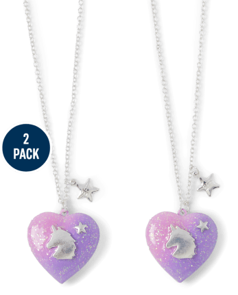 Girls Unicorn BFF Locket Necklace 2-Pack