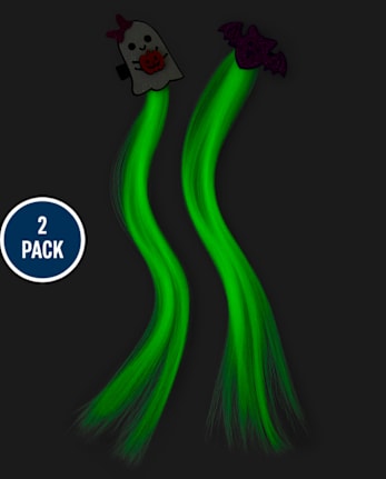 Girls Glow Ghost Bat Hair Extension Hair Clip 2-Pack