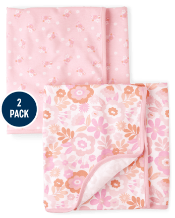 Baby Girls Floral Swaddle Blanket 2-Pack