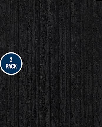 Lot de 2 collants uniformes en tricot torsadé pour filles