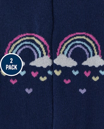 Niños pequeños Niña Mallas Rayas Arcoiris 2-Pack