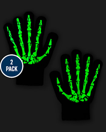 Boys Glow Skeleton Texting Gloves 2-Pack