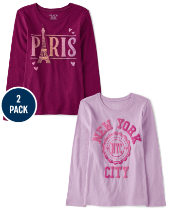 Girls Travel Graphic Tee 2-Pack