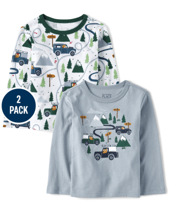 Baby And Toddler Boys Long Sleeve Road Trip Top 2-Pack | The Children's ...