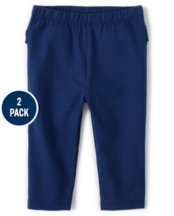 Baby Girls Floral Ruffle Leggings 2-Pack