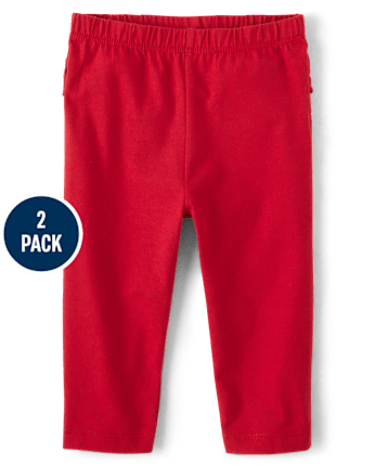 Lot de 2 leggings à volants et fleurs pour bébé fille