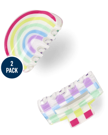 Girls Rainbow Claw Clip 2-Pack