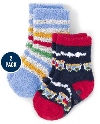 Lot de 2 paires de chaussettes douillettes Train pour tout-petits garçons