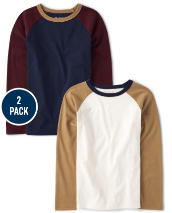 Boys Colorblock Raglan Top 2-Pack