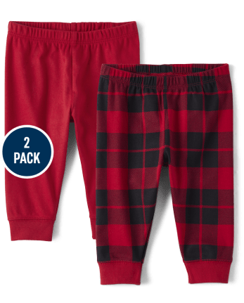 Baby Boys Buffalo Plaid Pants 2-Pack