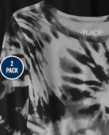 Lot de 2 hauts haut-bas tie-dye pour fille