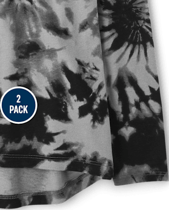Lot de 2 hauts haut-bas tie-dye pour fille