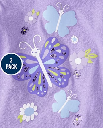 Toddler Girls Butterfly Flutter Tank Top 2-Pack
