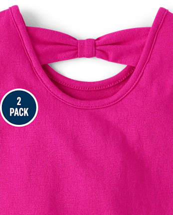 tout-petit, fille arc-en-ciel Tie Dye Knot Back débardeur 2-Pack