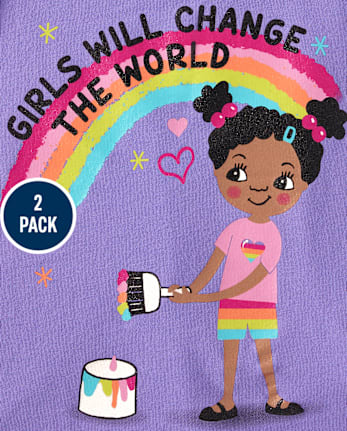 Toddler Girls Rainbow Striped Tank Top 2-Pack