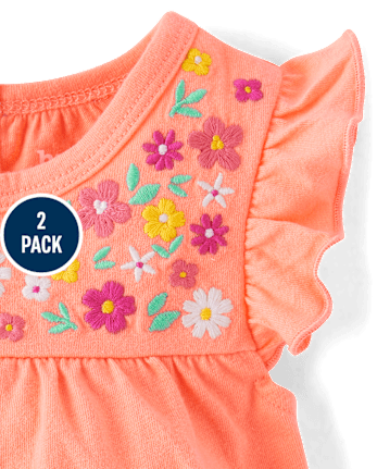 Baby Girls Floral Romper 2-Pack