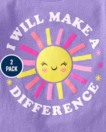 bébé et tout-petit, fille Positivity T-shirt imprimé 2-Pack