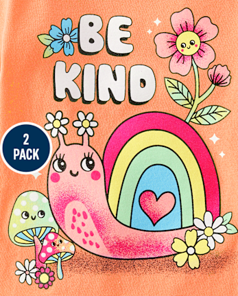 bébé et tout-petit, fille Kindness T-shirt imprimé 2-Pack