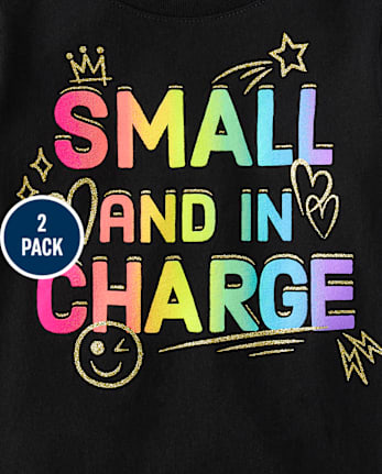 Paquete de 2 camisetas con estampado Sassy para bebés y niñas pequeñas
