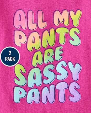 Paquete de 2 camisetas con estampado Sassy para bebés y niñas pequeñas