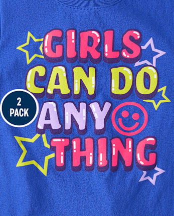 Niña Positividad Camisetas estampadas 2-Pack