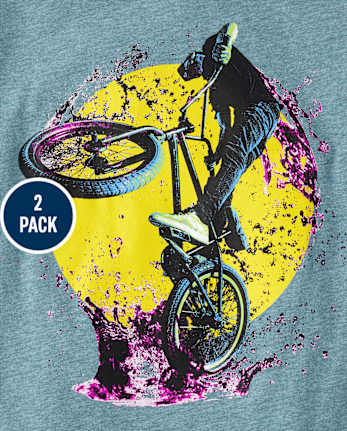 Camiseta con estampado de deportes extremos para niño, paquete de 2