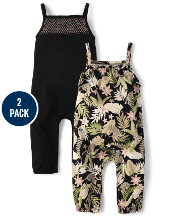 Baby Girls Jungle Jumpsuit 2-Pack